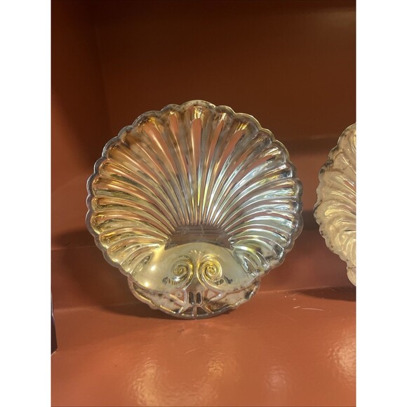 Set Of 2 Silver Plated Shell Trays Old Hampshire Silversmiths with Box - Picture 3 of 9